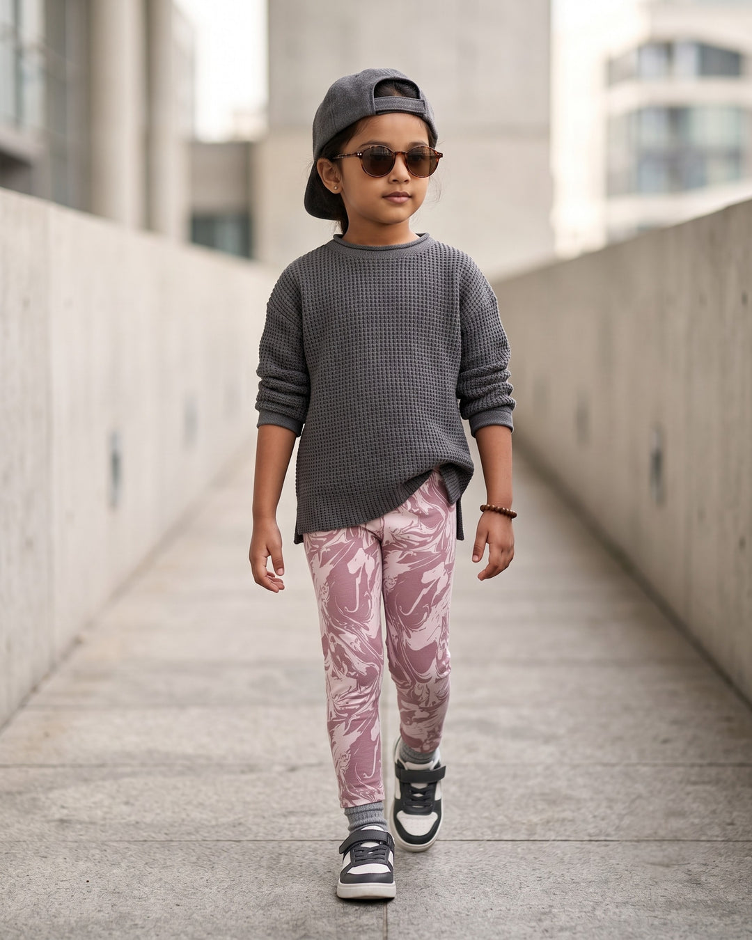 Pink Swirl | Printed Girls Leggings