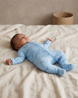 Blue Whale | Ribbed Baby Jumpsuit with Feet