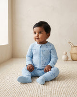 Blue Whale | Ribbed Baby Jumpsuit with Feet
