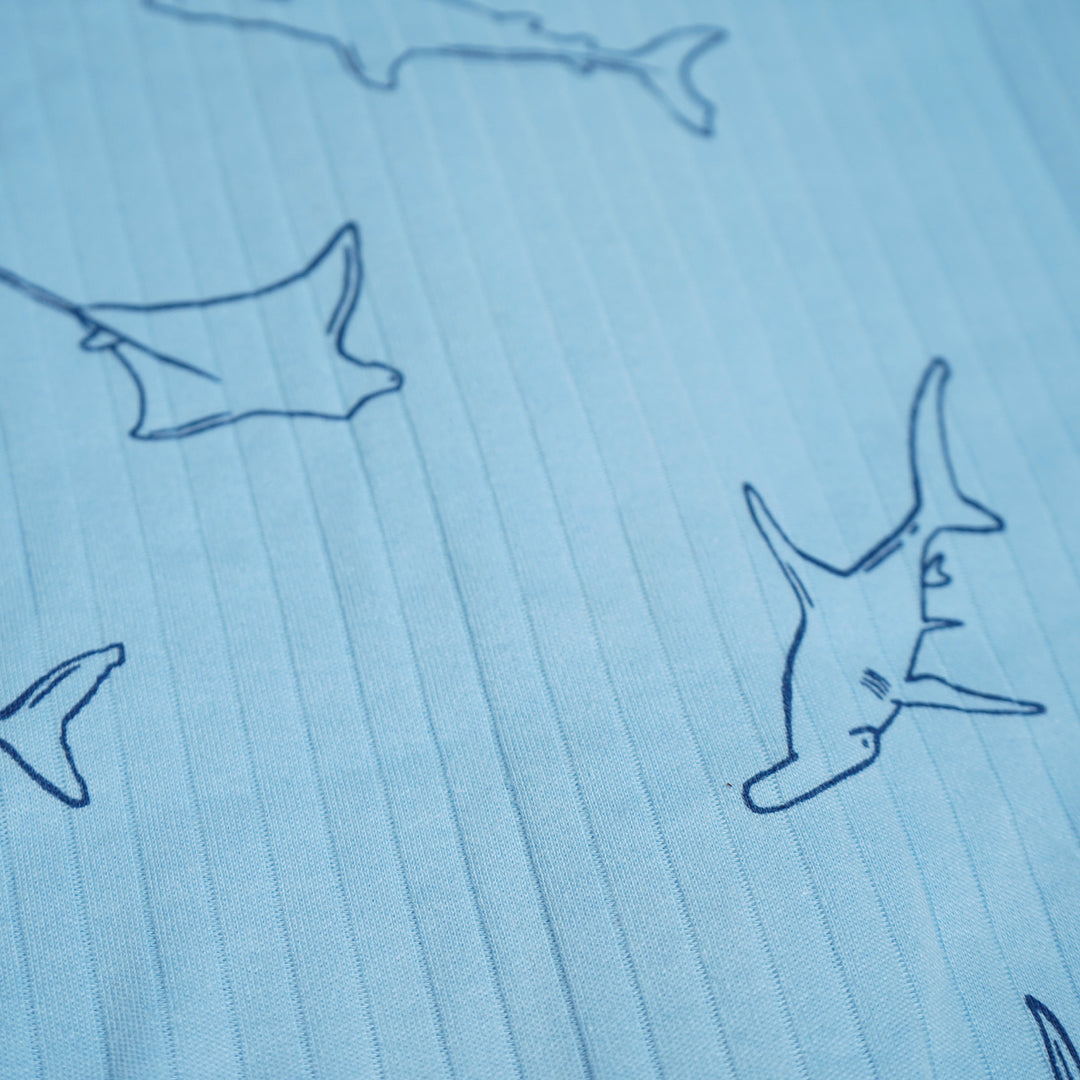 Blue Whale | Ribbed Baby Jumpsuit with Feet
