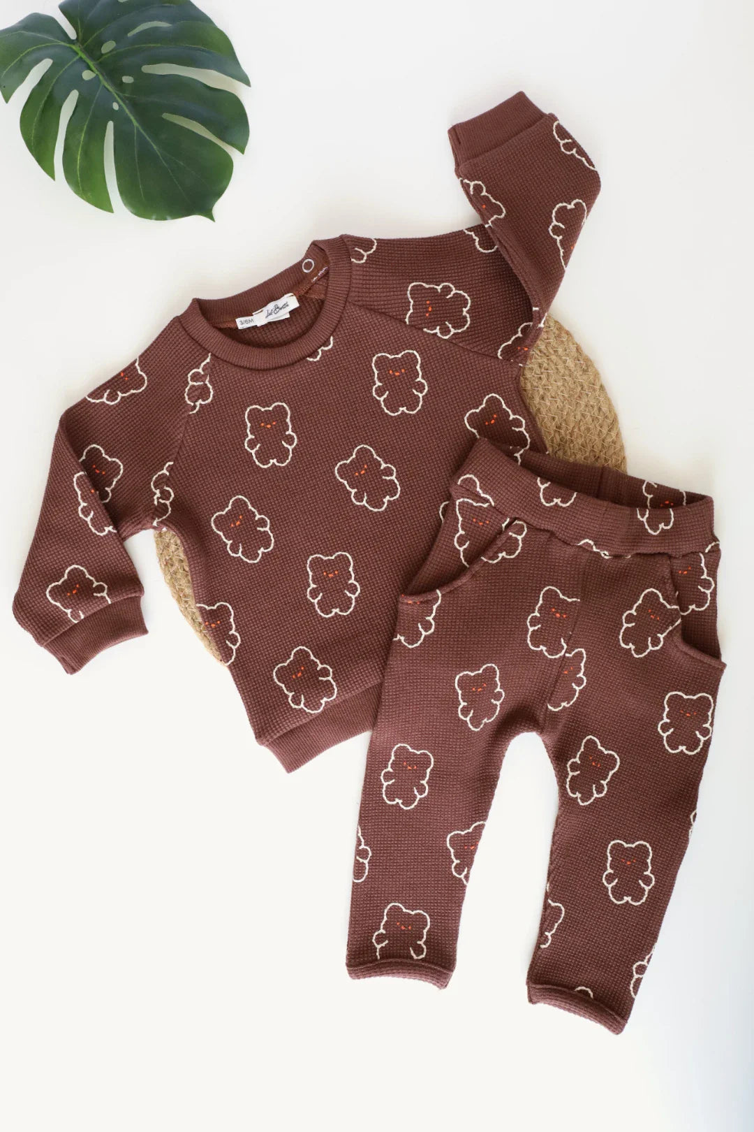 Beary-Kids and Baby Waffle Co Ord Set
