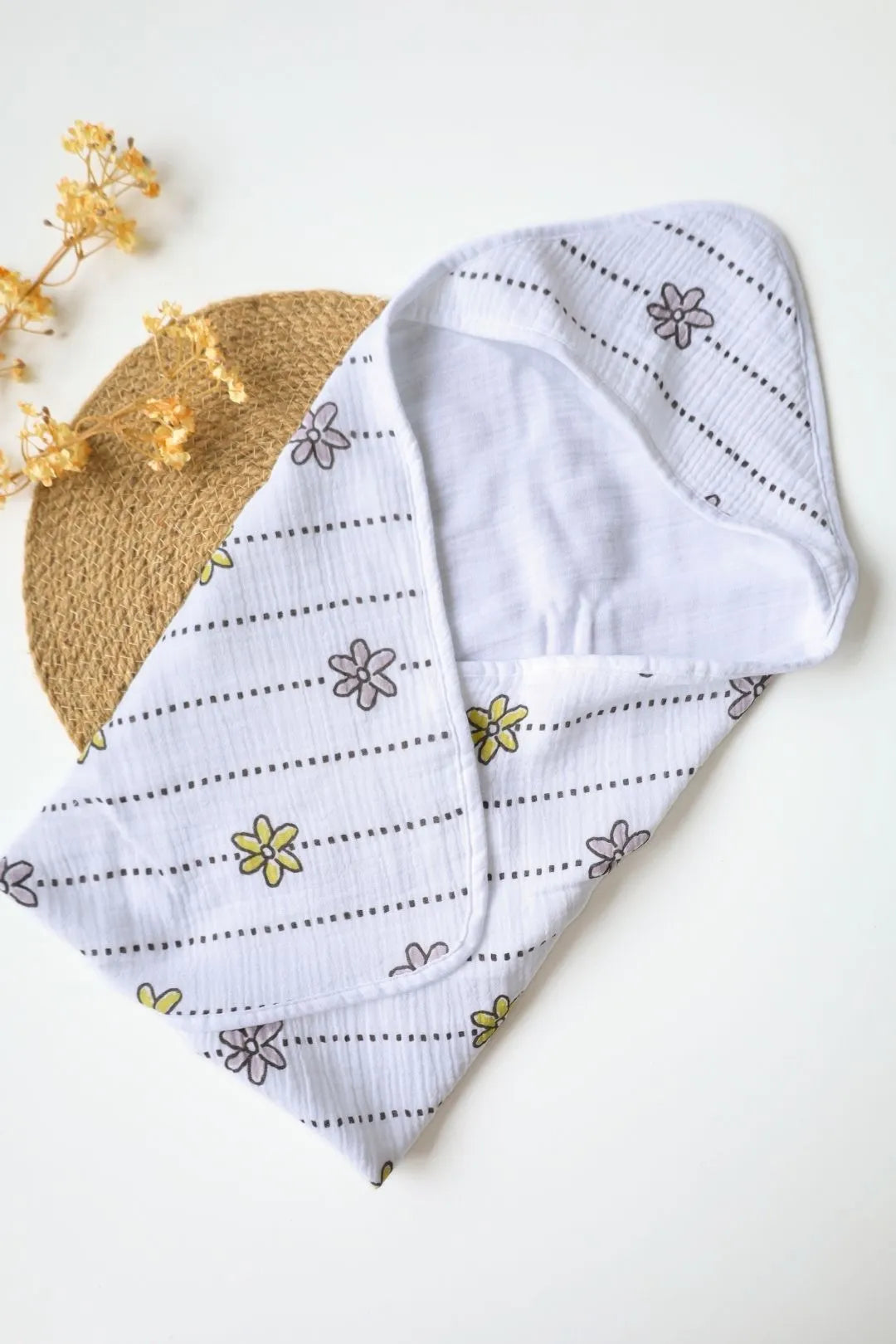 Blossom Muslin-Hooded Baby Towel