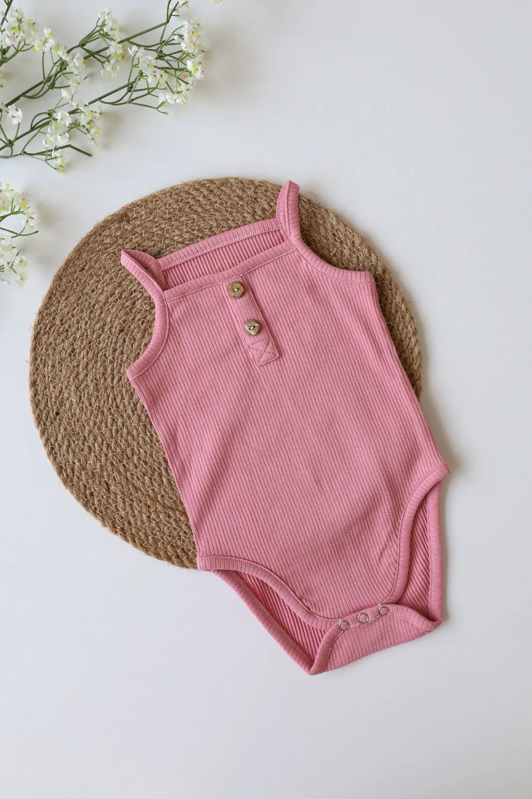 Blush Rose-Baby Spaghetti Romper