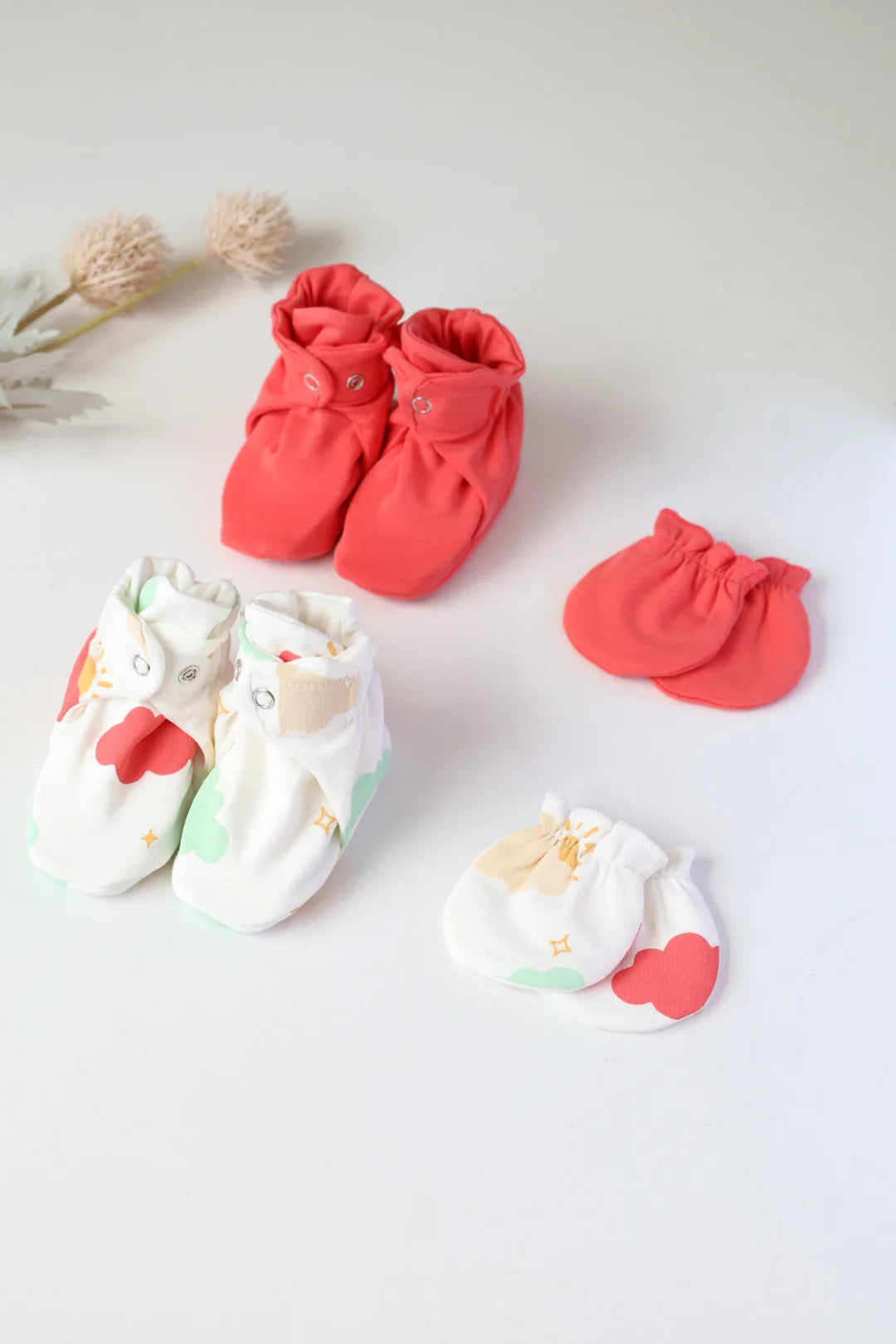 Cloud Cuddles-Baby Mittens and Booties