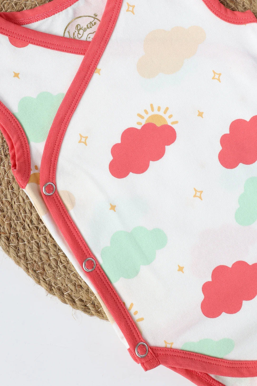 Cloudy Bliss-Kimono Baby Romper