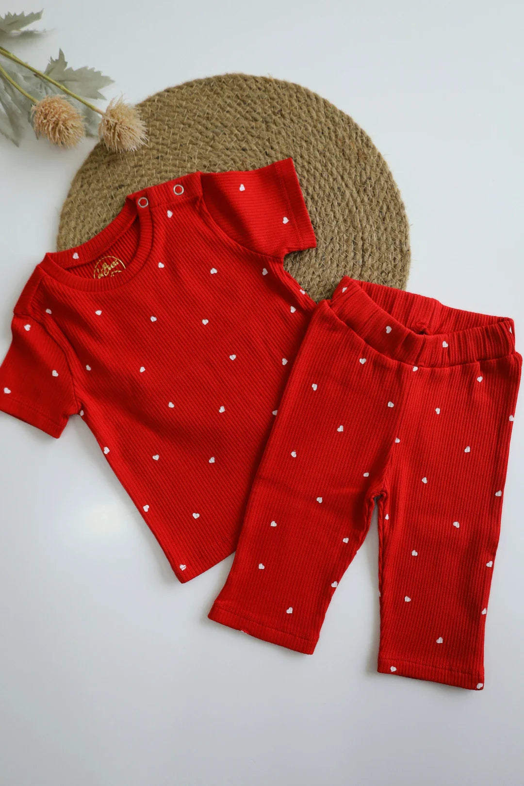Crimson Heart-Kids T Shirt and Pant Set