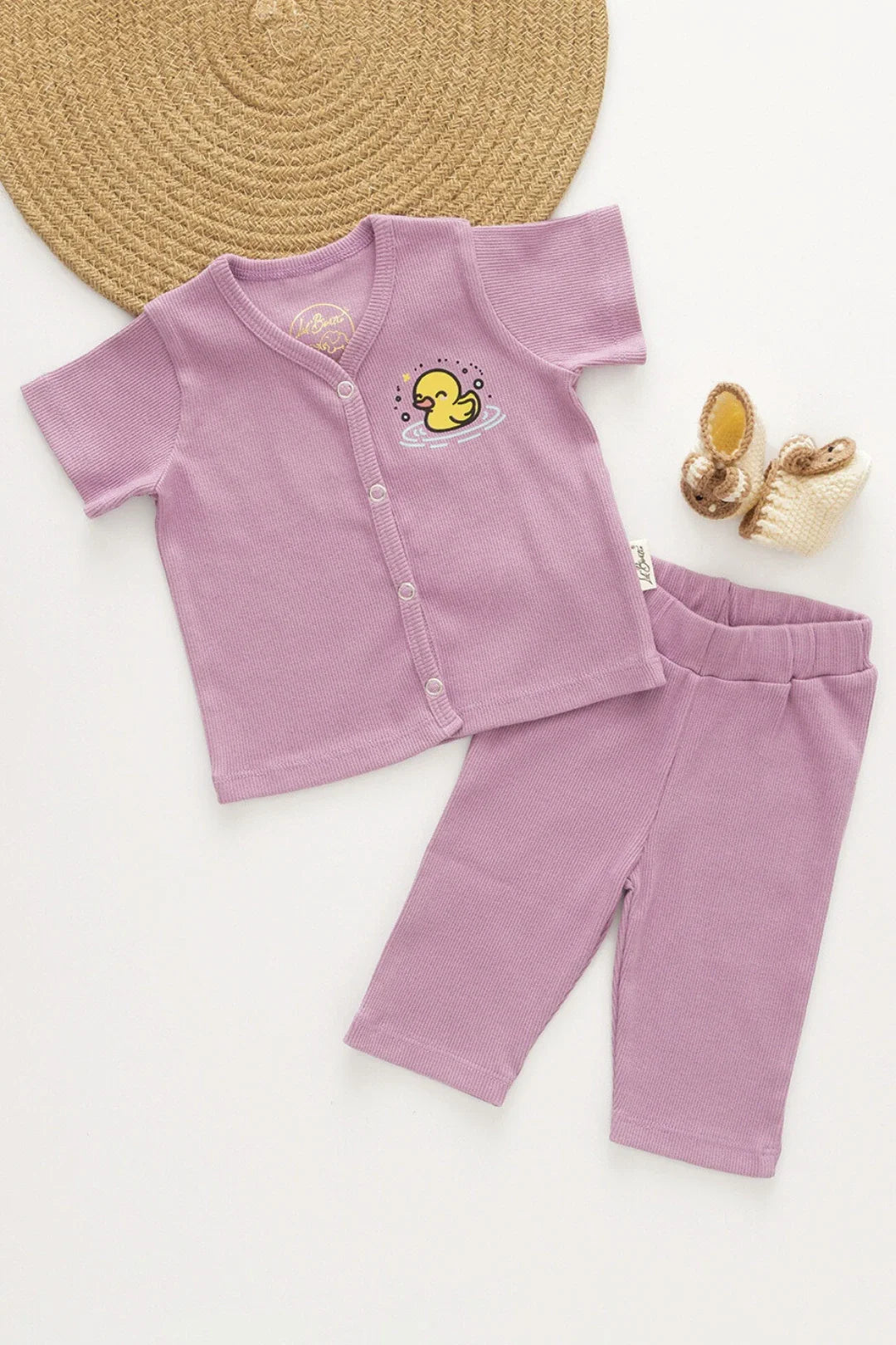 Ducky Doo-RibKnit-Unisex Baby Top and Pant Set