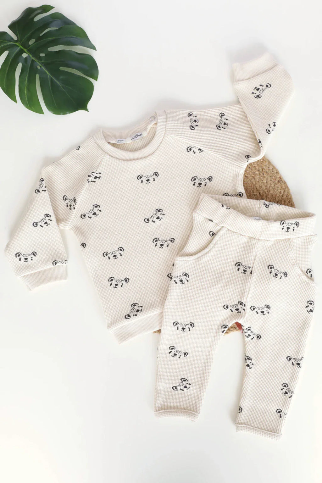 Ecru-Waffle-Kids-and-Baby Co-Ord Set