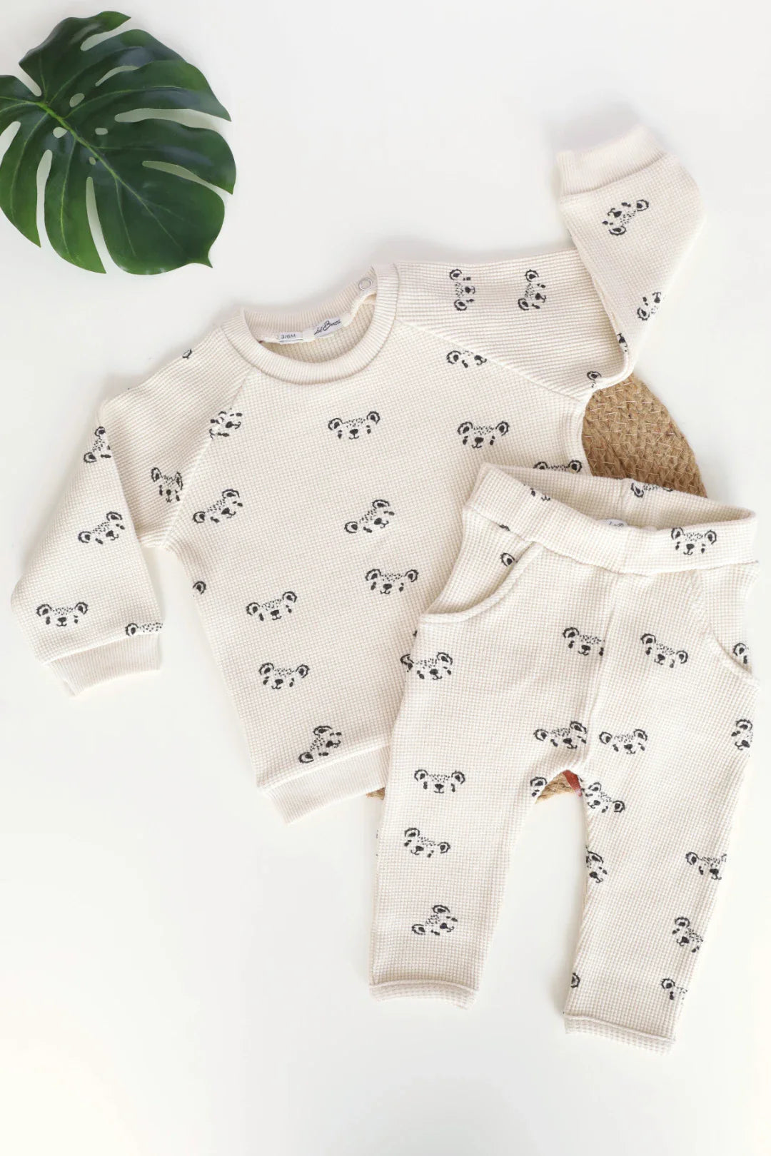 Ecru-Waffle-Kids-and-Baby Co-Ord Set