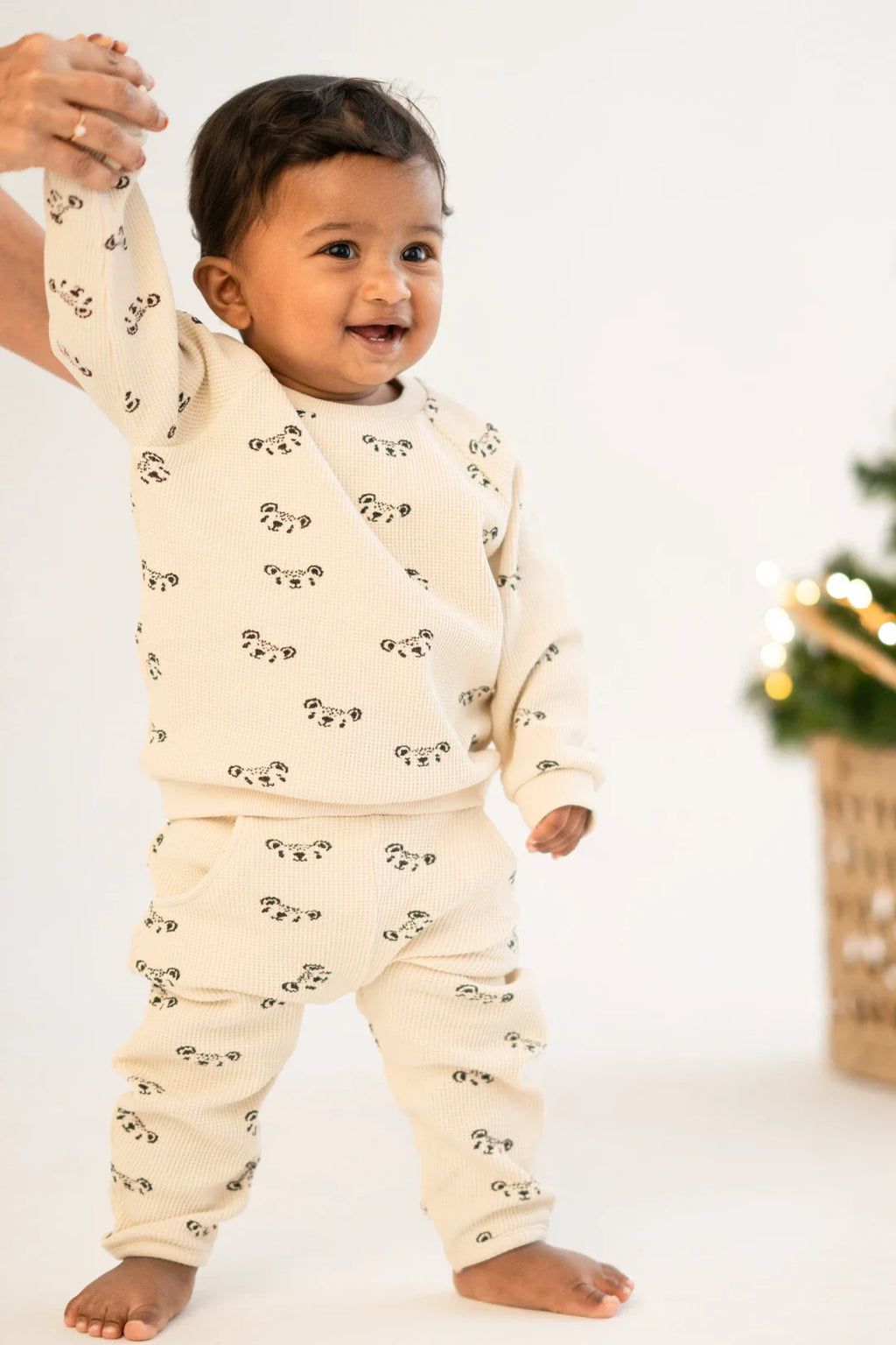 Ecru-Waffle-Kids-and-Baby Co-Ord Set