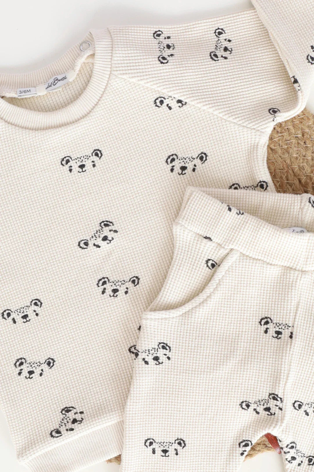 Ecru-Waffle-Kids-and-Baby Co-Ord Set