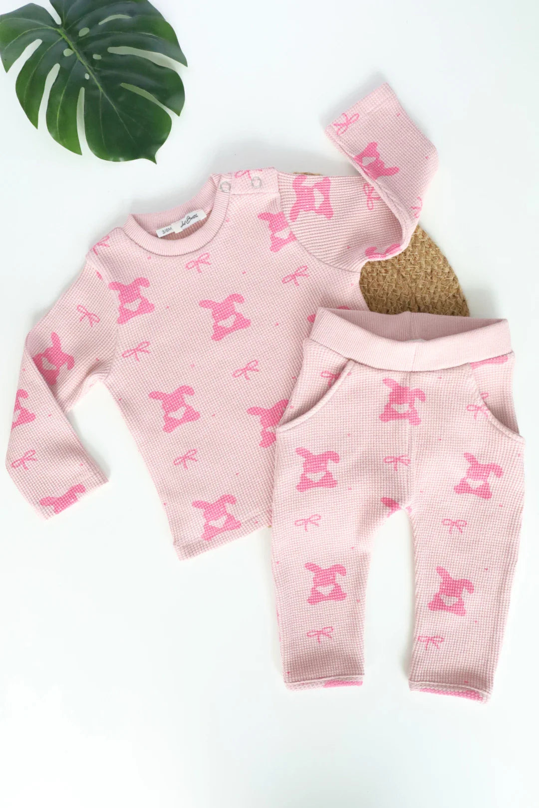 Fluffy Bunny-Kids and Baby Waffle Co Ord Set