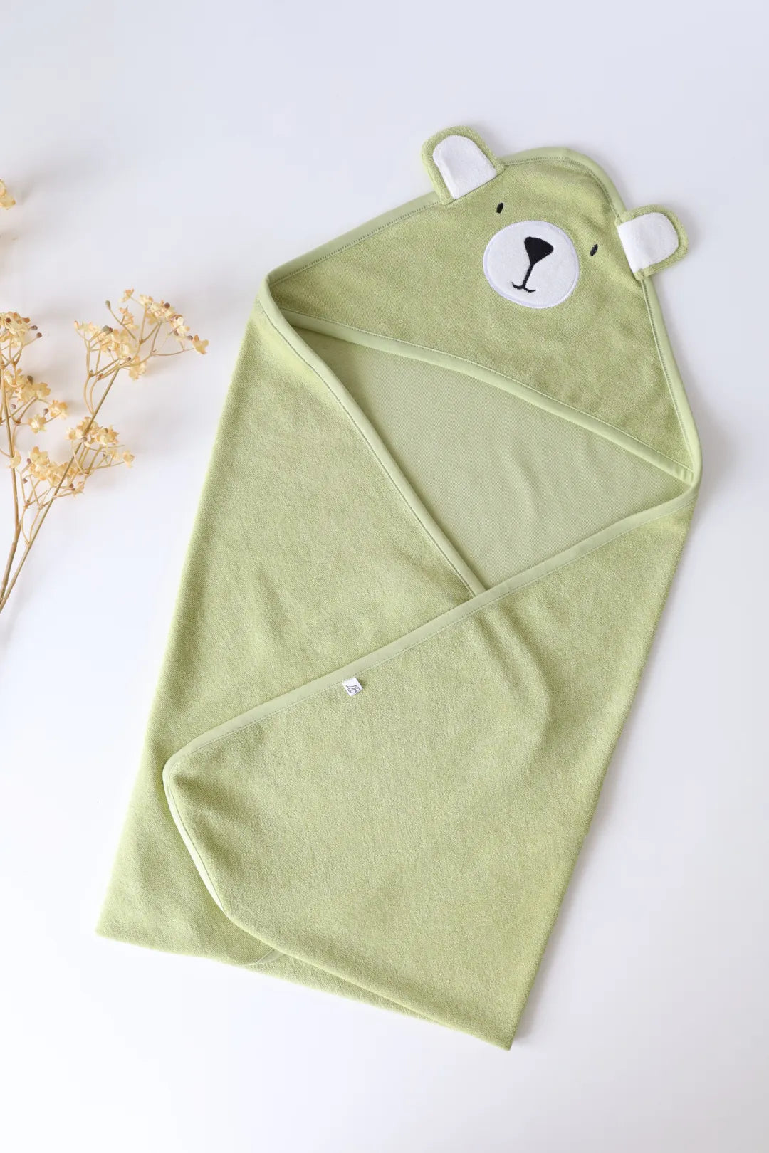 Green Cub-Terry Hooded Baby Towel