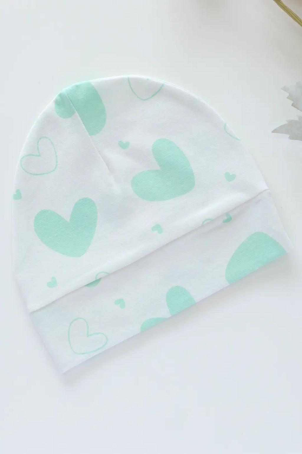 Green Heart-Baby Cap
