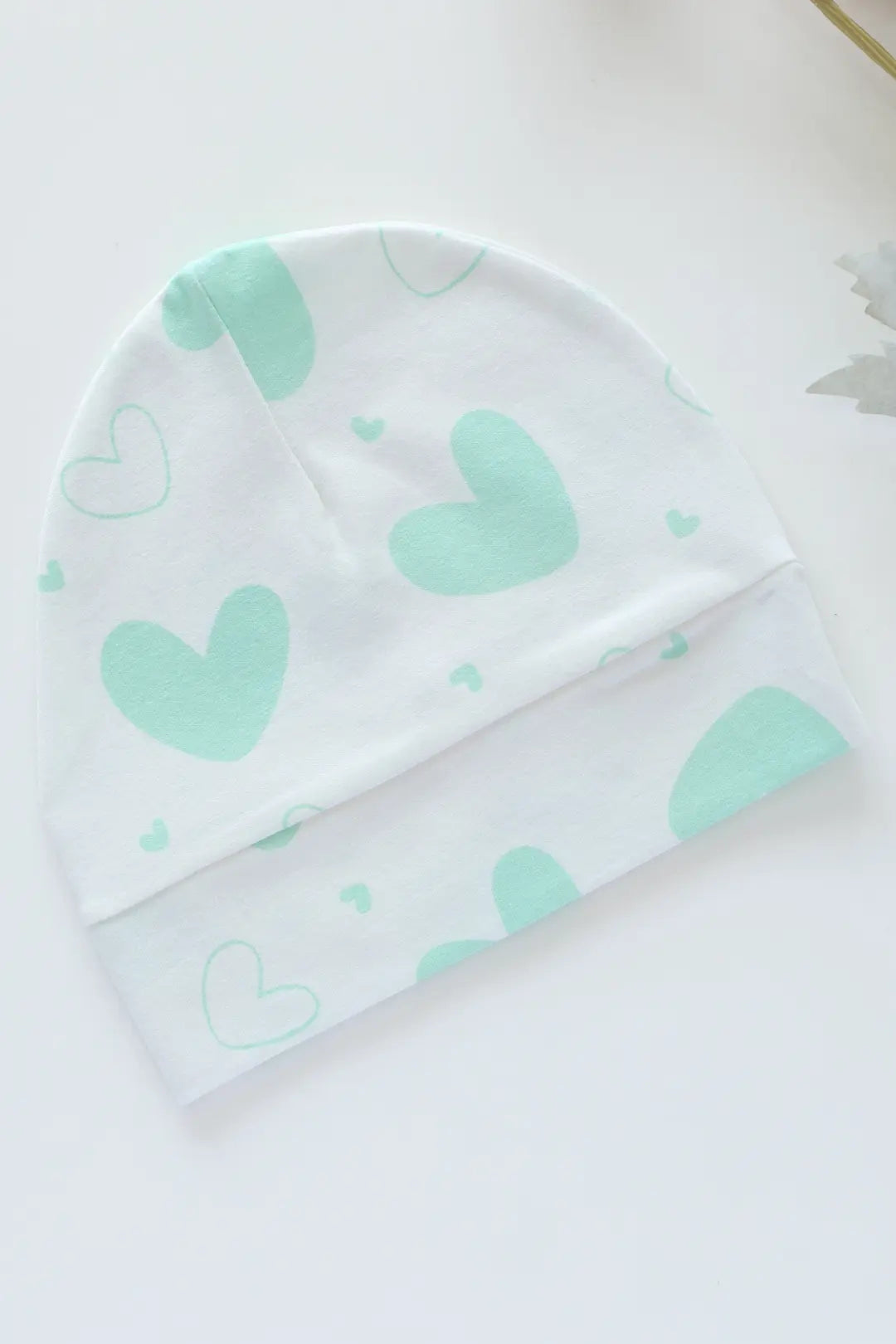 Green Heart-Baby Cap