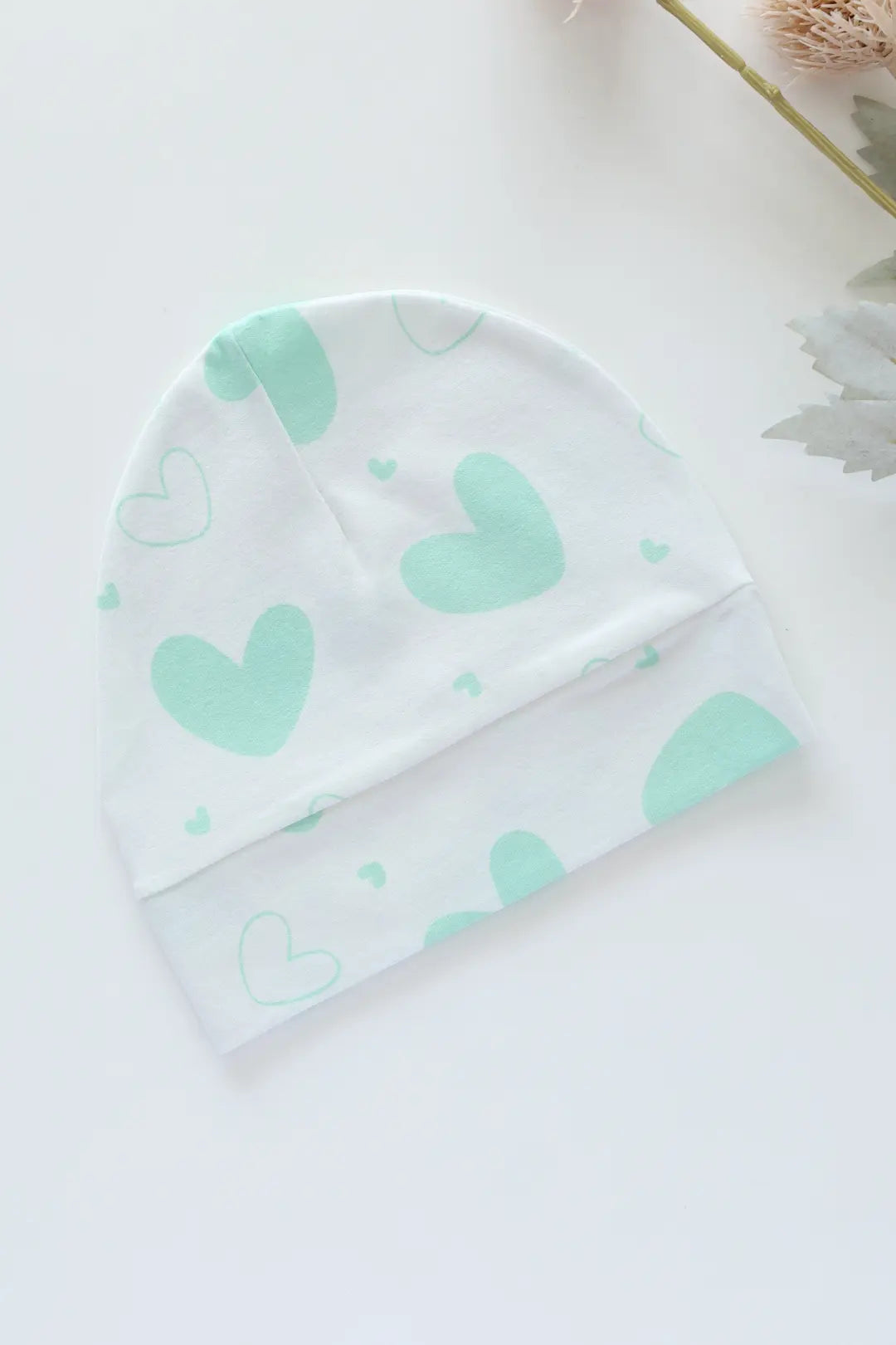Green Heart-Baby Cap