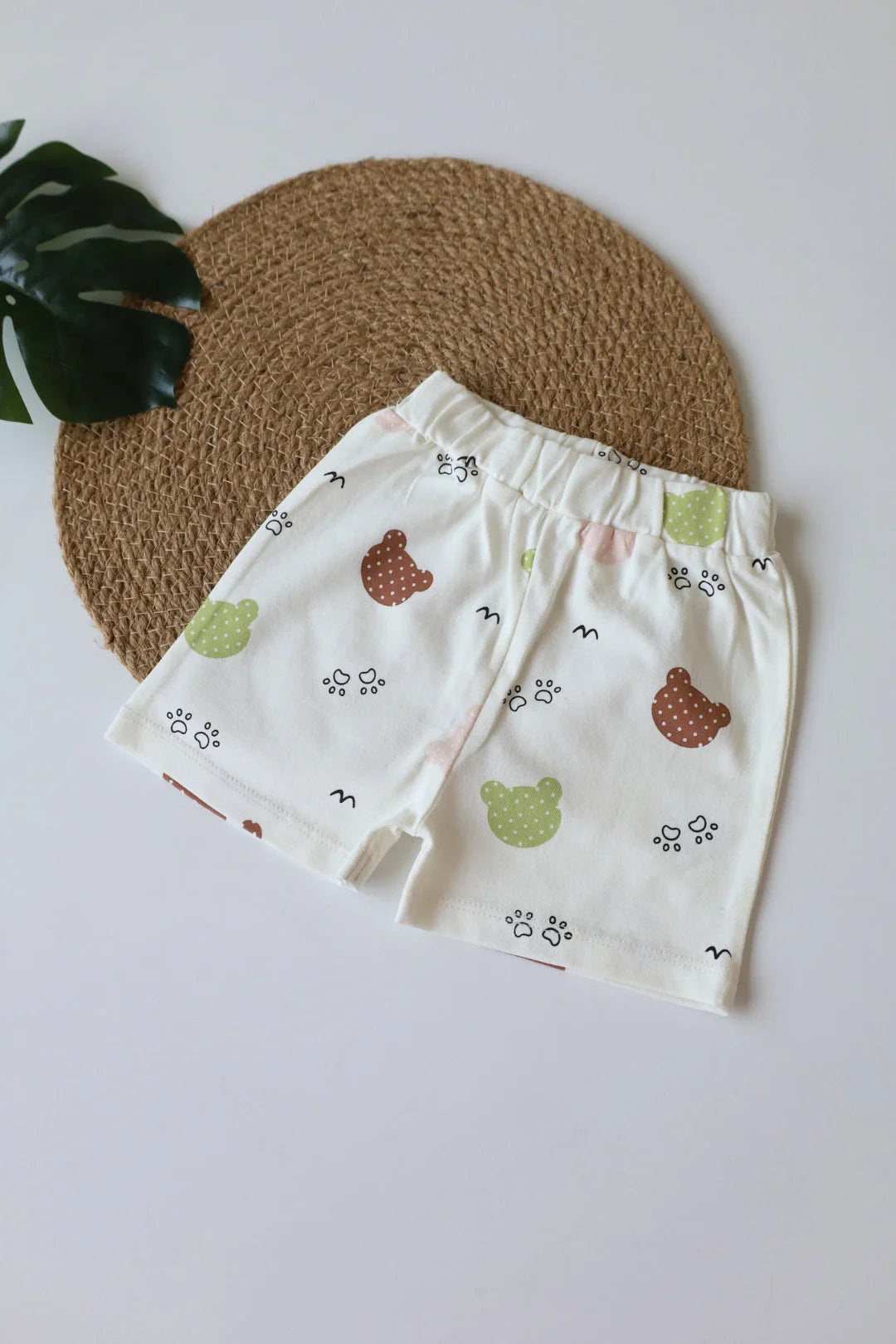 Green Multi Bear-Baby Shorts