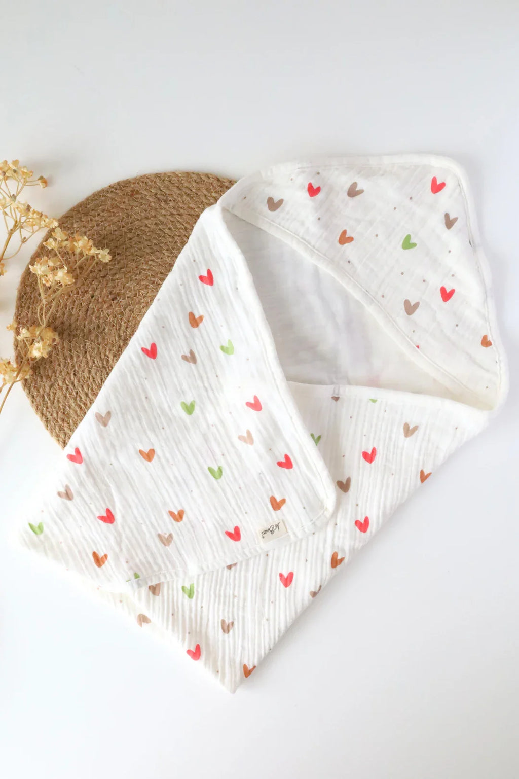 Heart Pops-Muslin Hooded Baby Towel