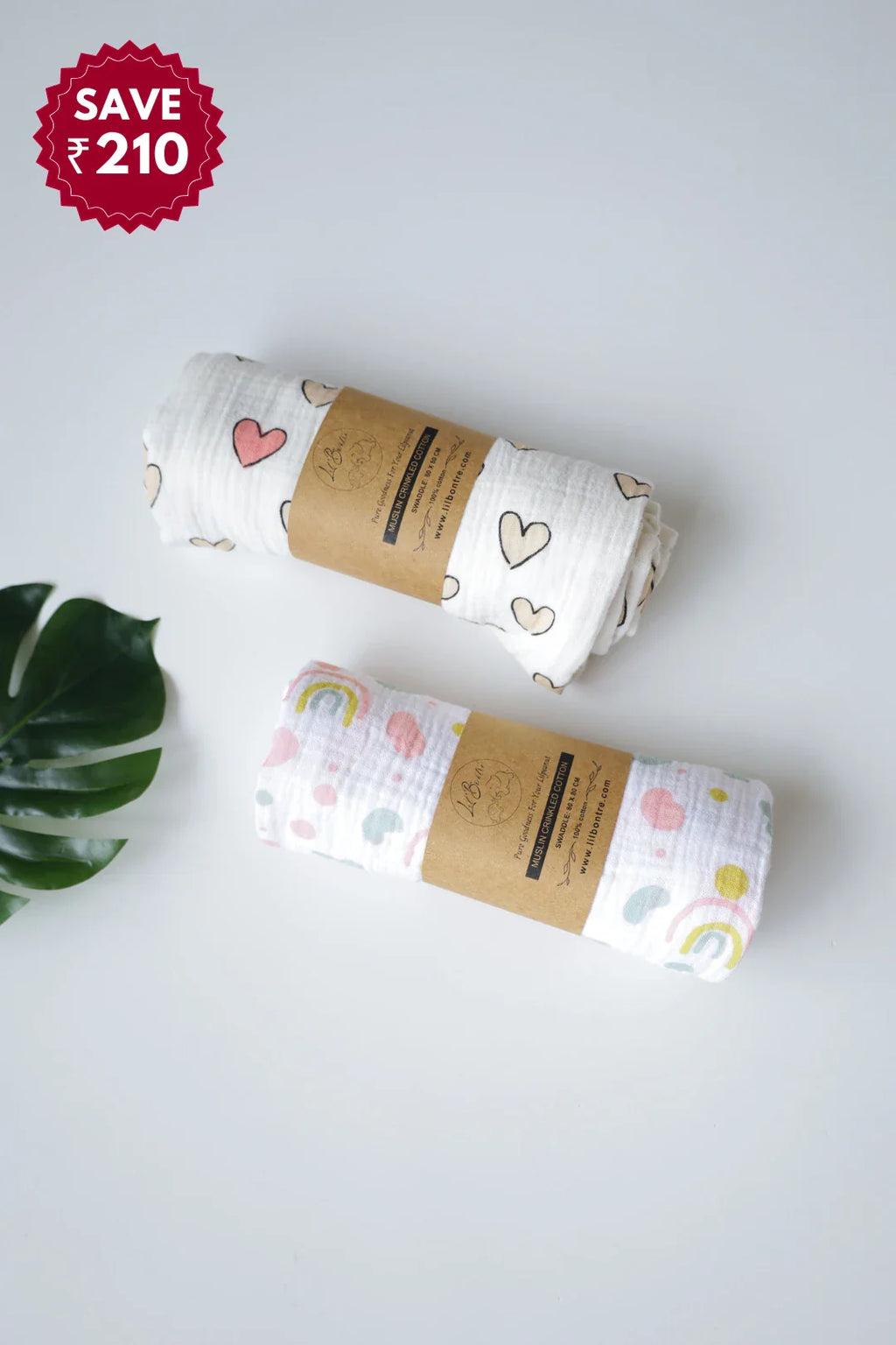 Heartbow-Muslin Baby Swaddle-Pack of 2