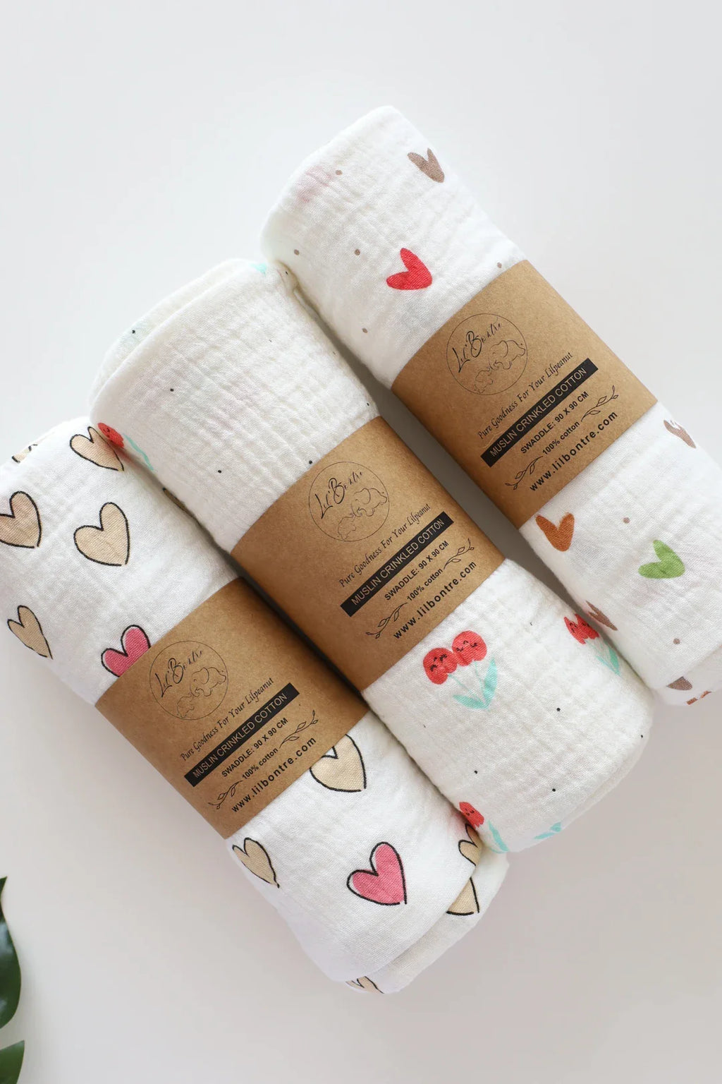Heartie Snuggles-Muslin Baby Swaddle Pack of-3