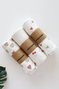 Heartie Snuggles-Muslin Baby Swaddle Pack of-3