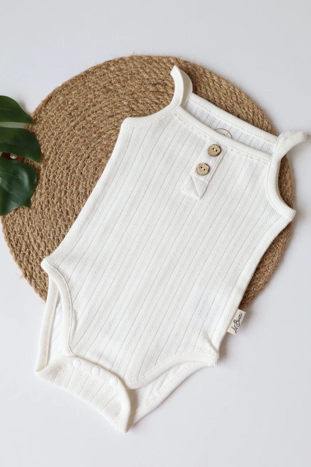 Lacy-Snow-Pointelle-Baby Spaghetti Romper