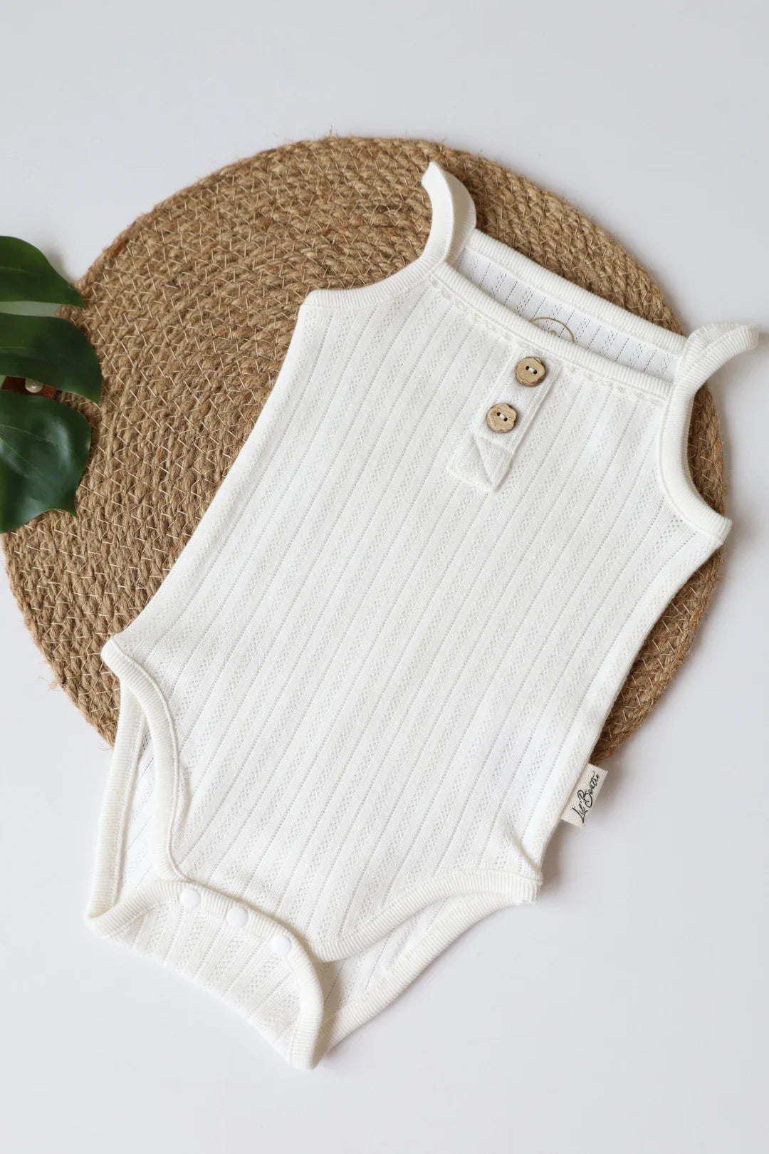 Lacy-Snow-Pointelle-Baby Spaghetti Romper