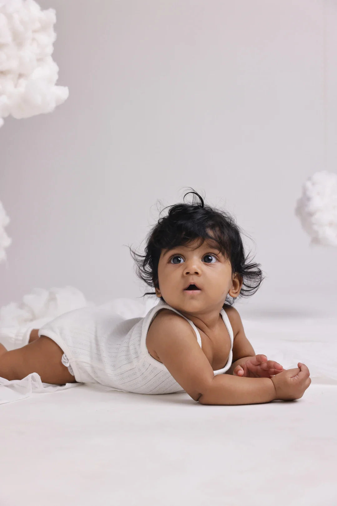 Lacy-Snow-Pointelle-Baby Spaghetti Romper