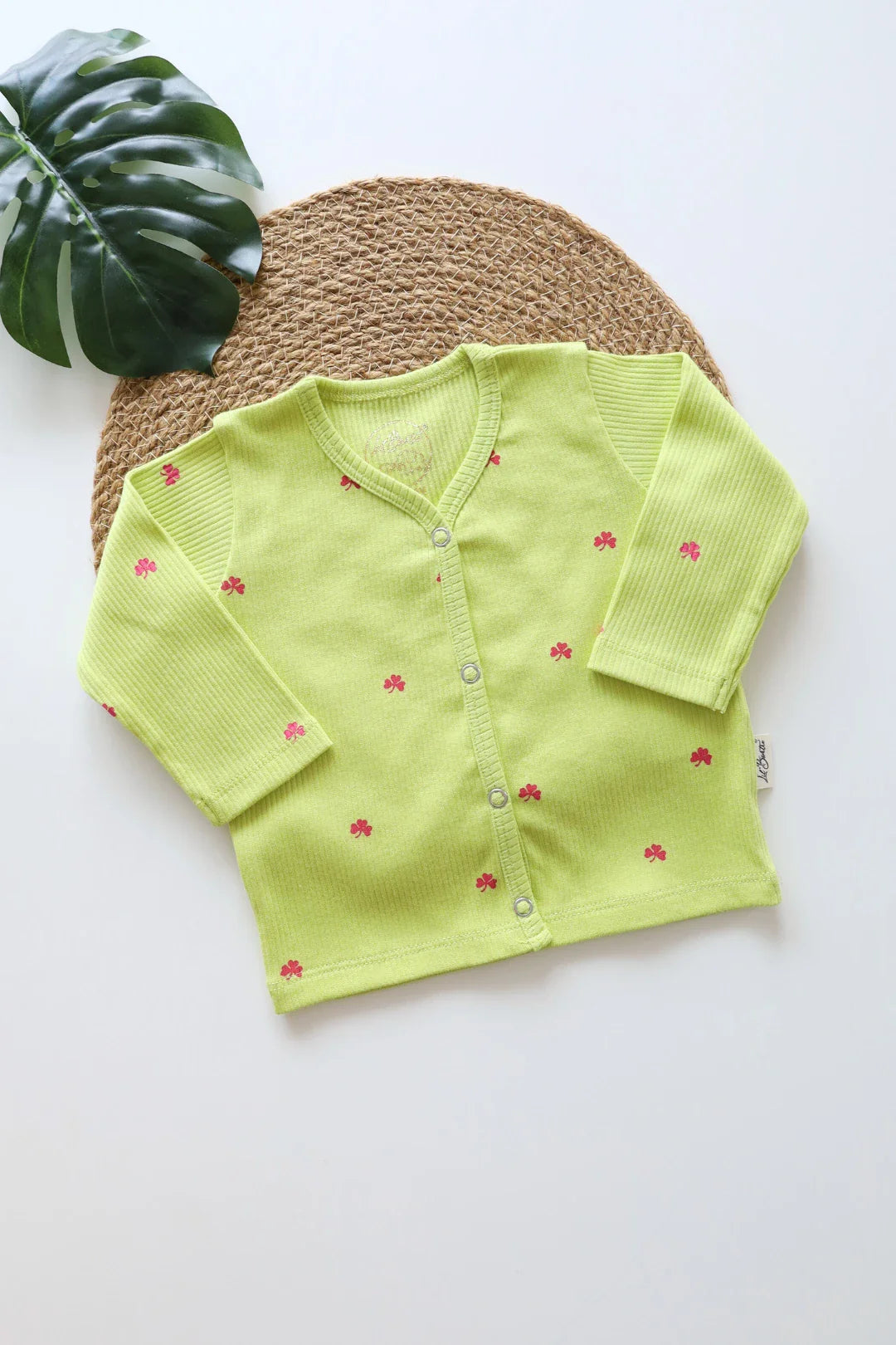 Lime Leaf-Ribknit Full Sleeve Jabla
