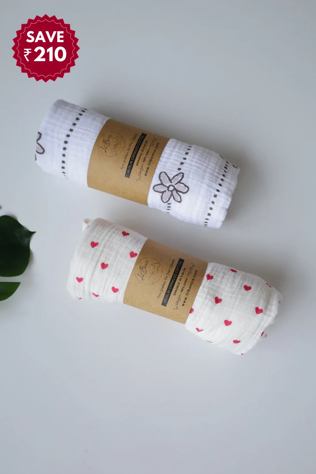 Love Petal-Muslin Baby Swaddle-Pack of 2