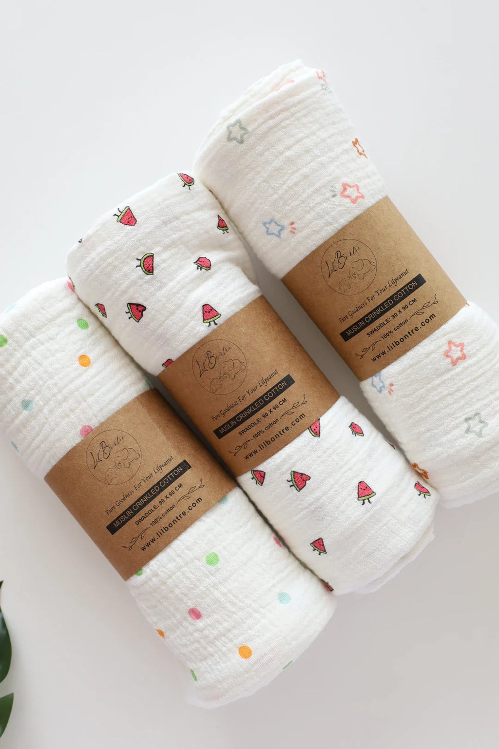 Lovey Bubbles-Muslin Baby Swaddle Pack of-3