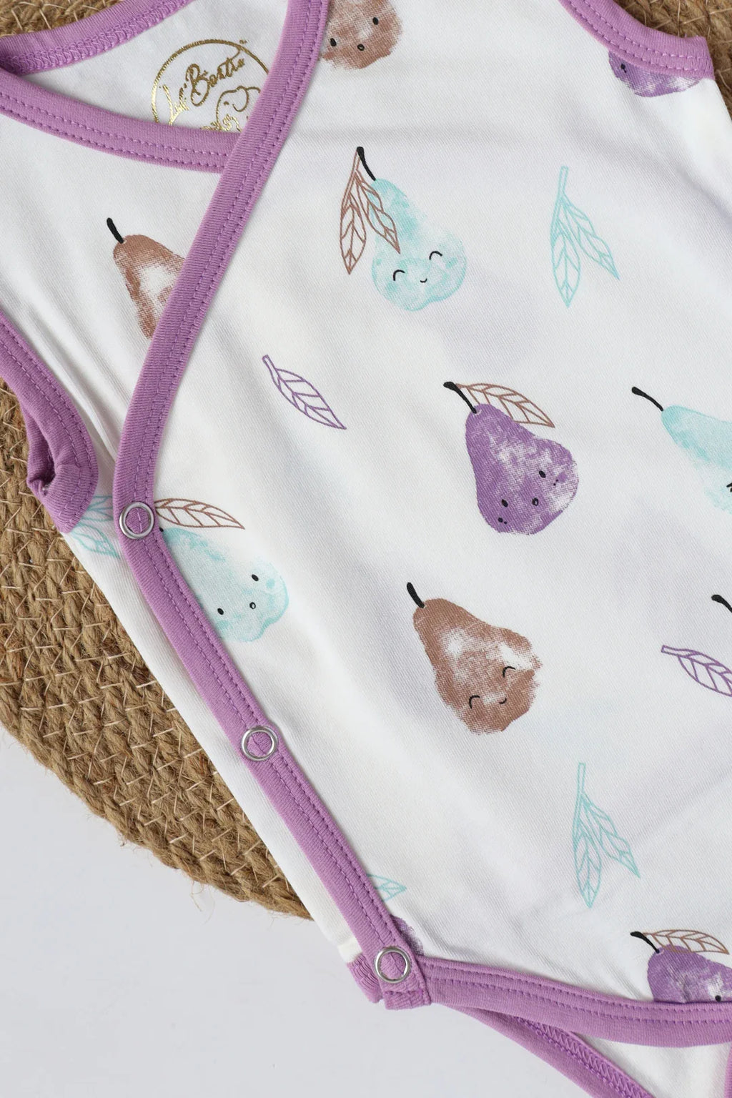 Lush Pear-Kimono Baby Romper