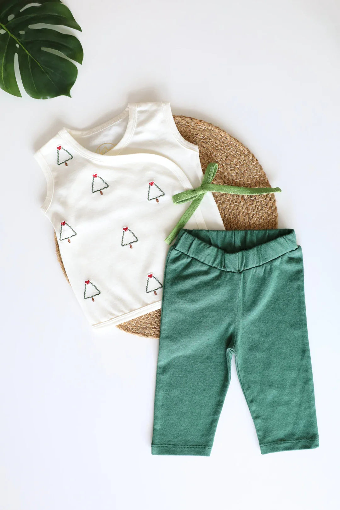 Merry Little Tree Kids Kimono Top & Pant Set