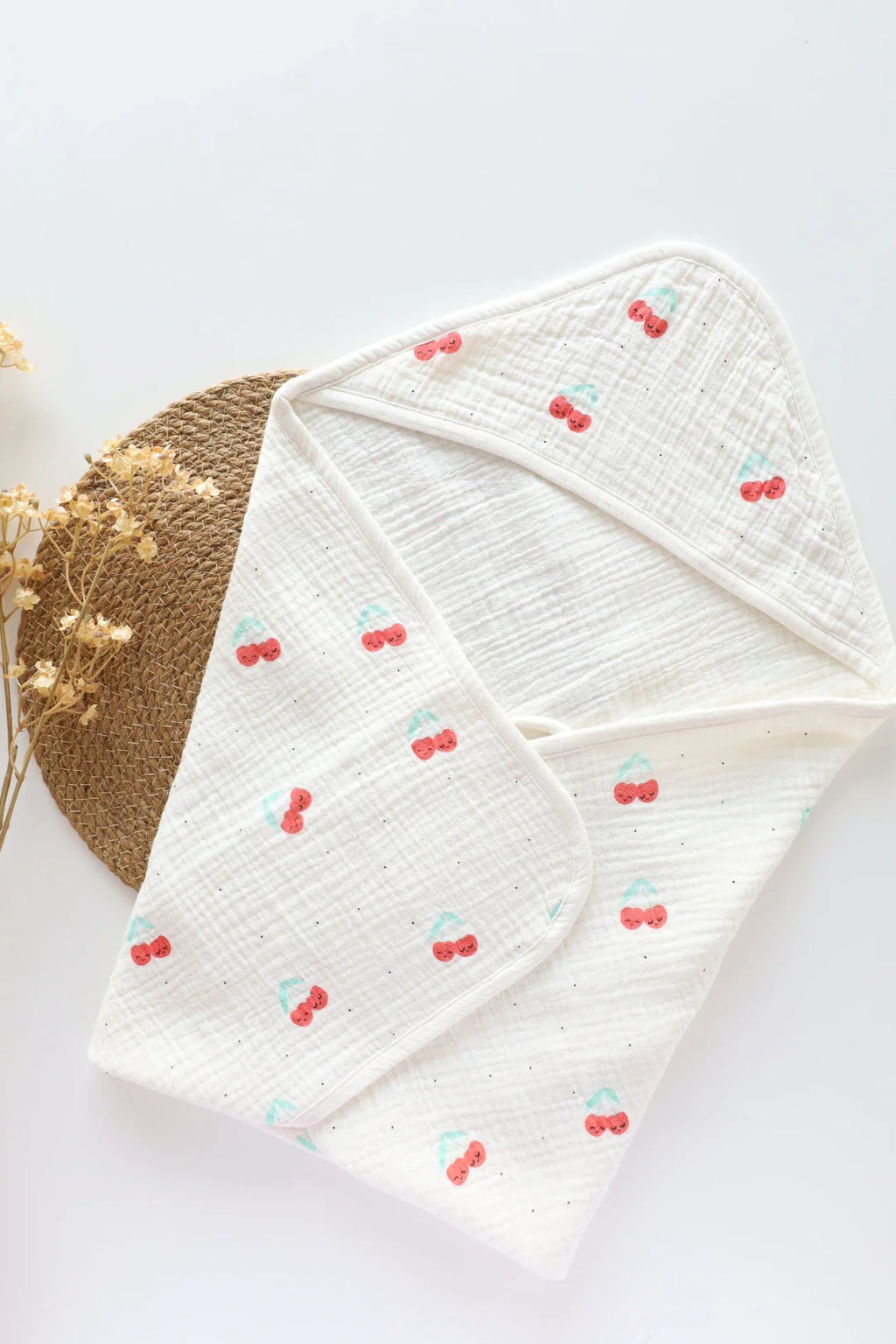 Mini Berry-Muslin Hooded Baby Towel