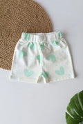 Mint Heart-Newborn Shorts