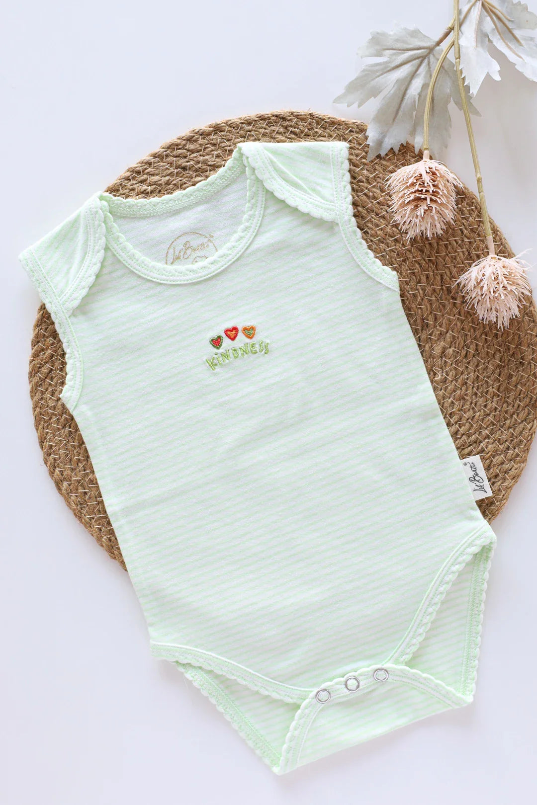 Minty Hearts-Digital Baby Romper