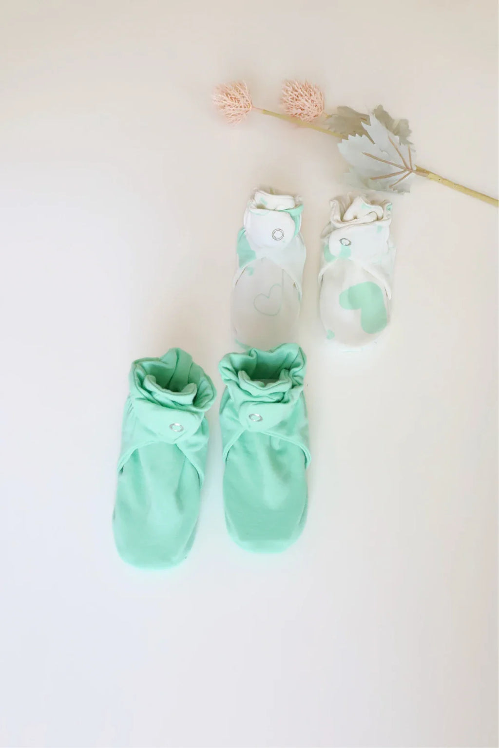 Minty Love-Baby Booties Pack of 2
