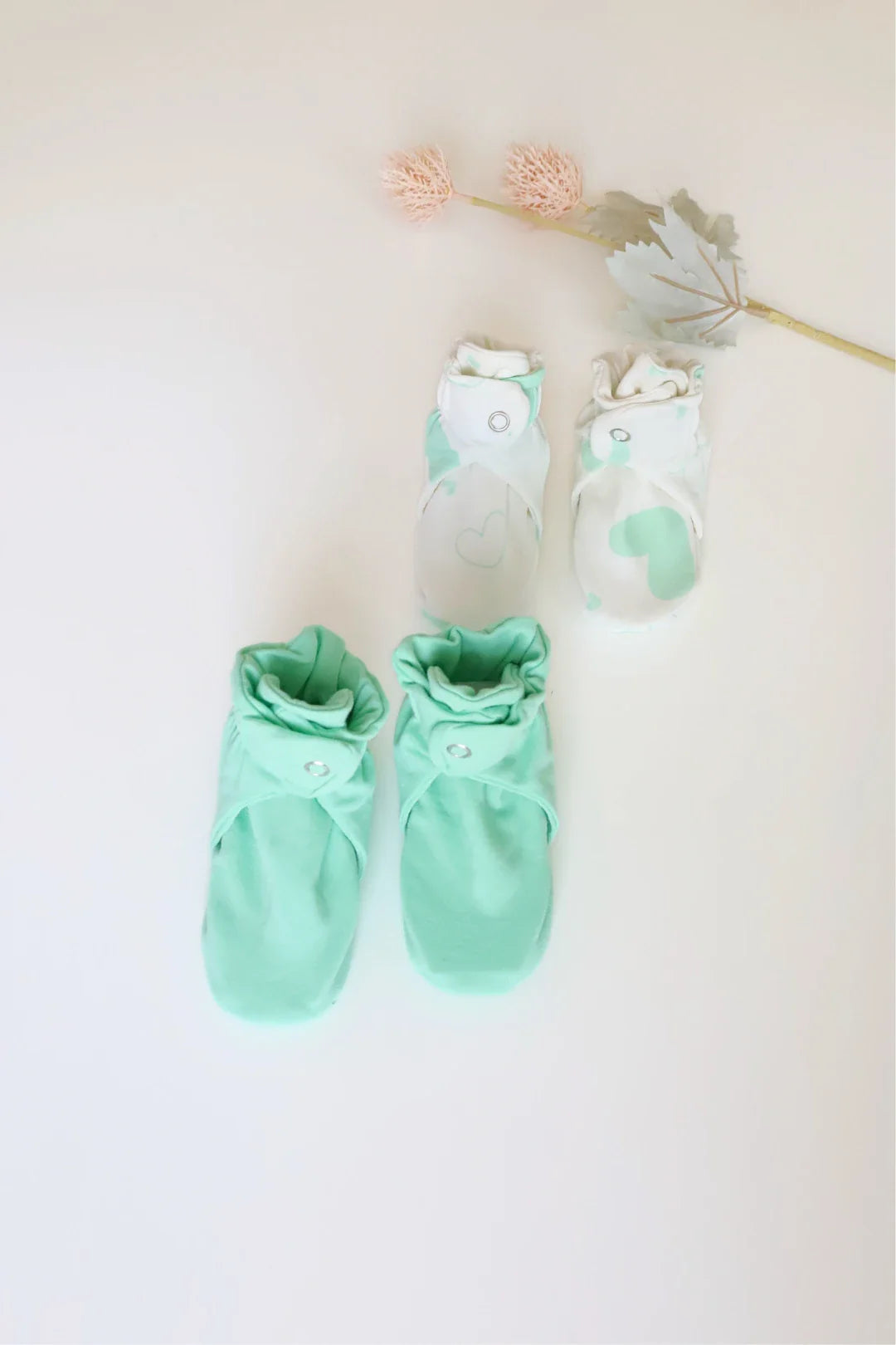 Minty Love-Baby Booties Pack of 2
