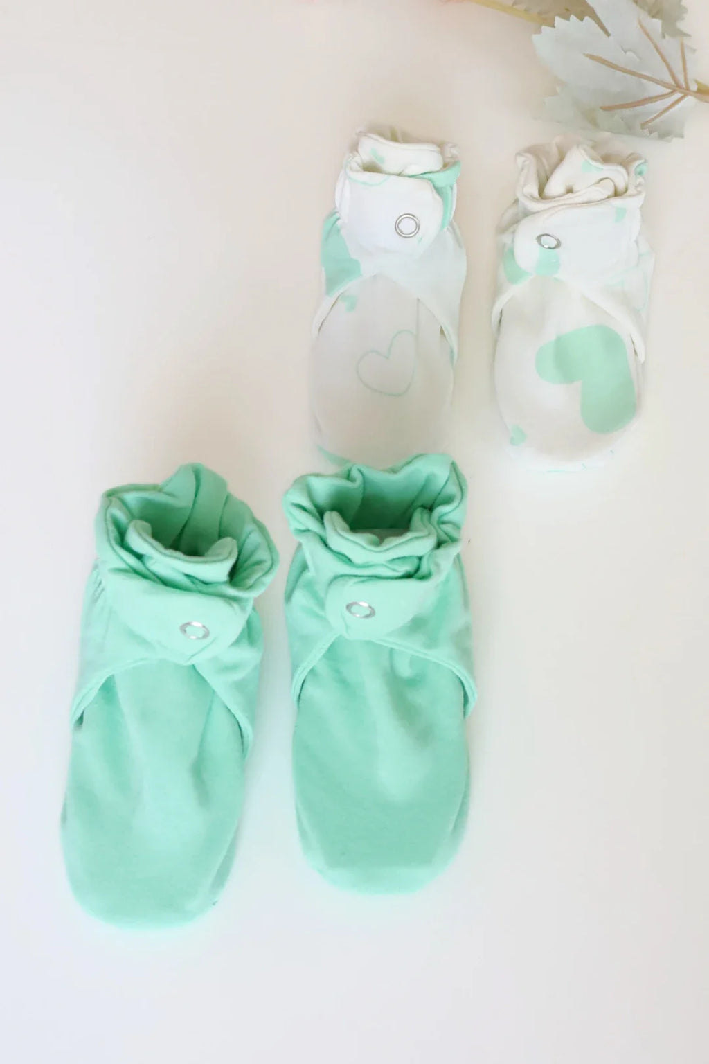 Minty Love-Baby Booties Pack of 2