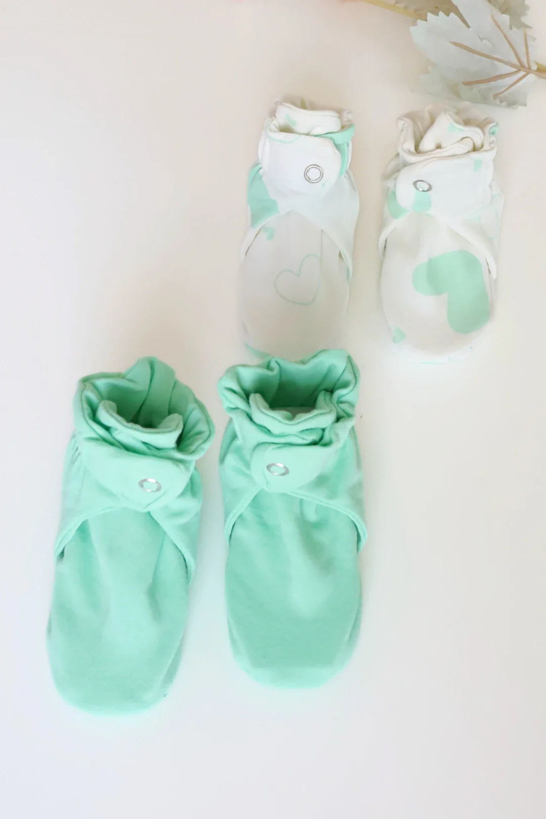 Minty Love-Baby Booties Pack of 2