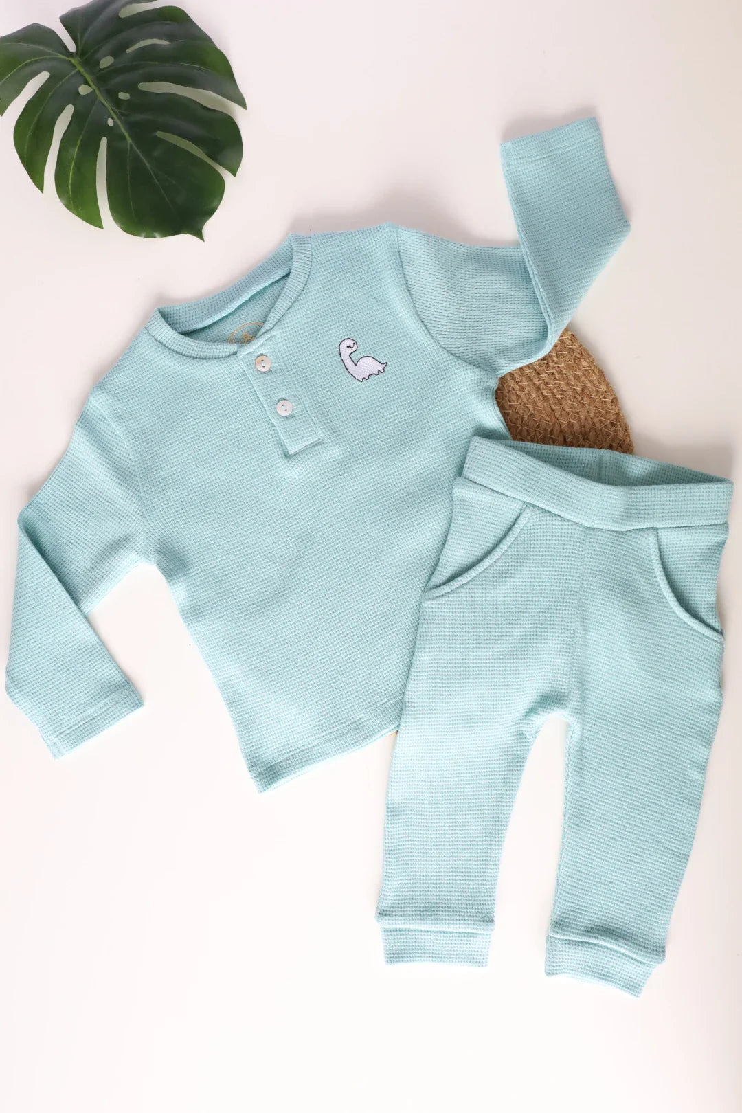Minty Cuddle-Flat Waffle Co Ord Set