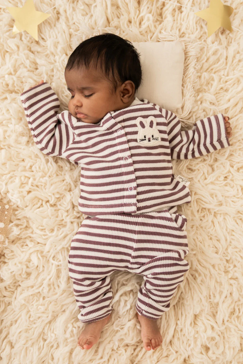 Mulberry-Waffle-Kids-and-Baby Co-Ord Set-Front-Button-0-3 Months