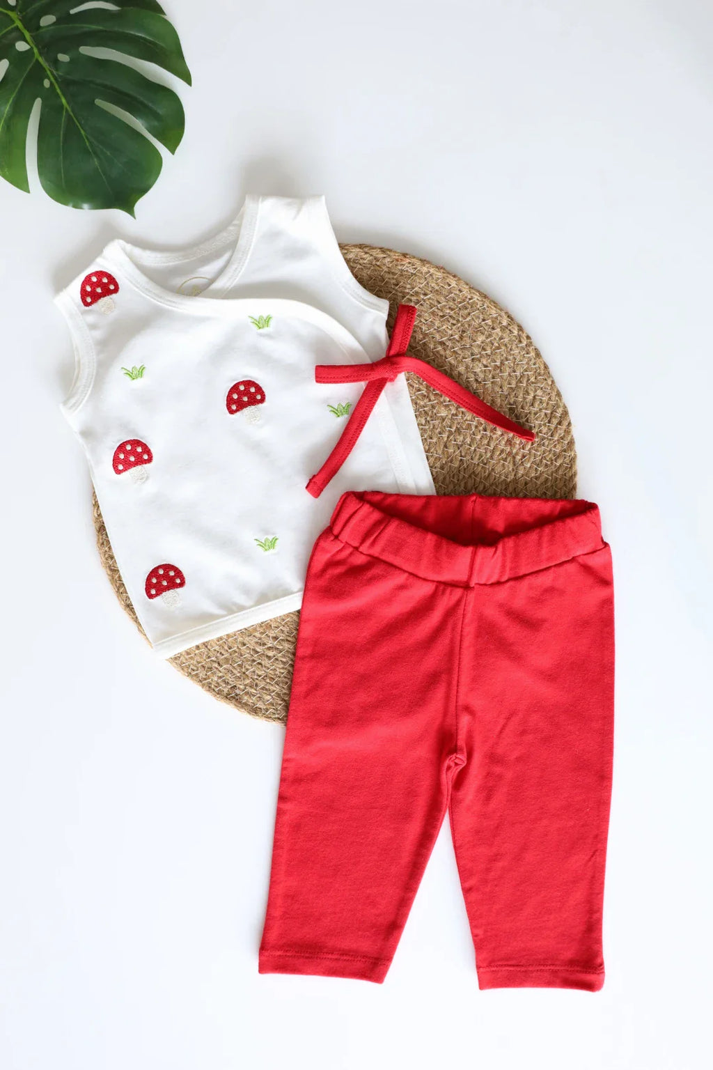 Mushroom Meadow Kids Kimono Top & Pant Set