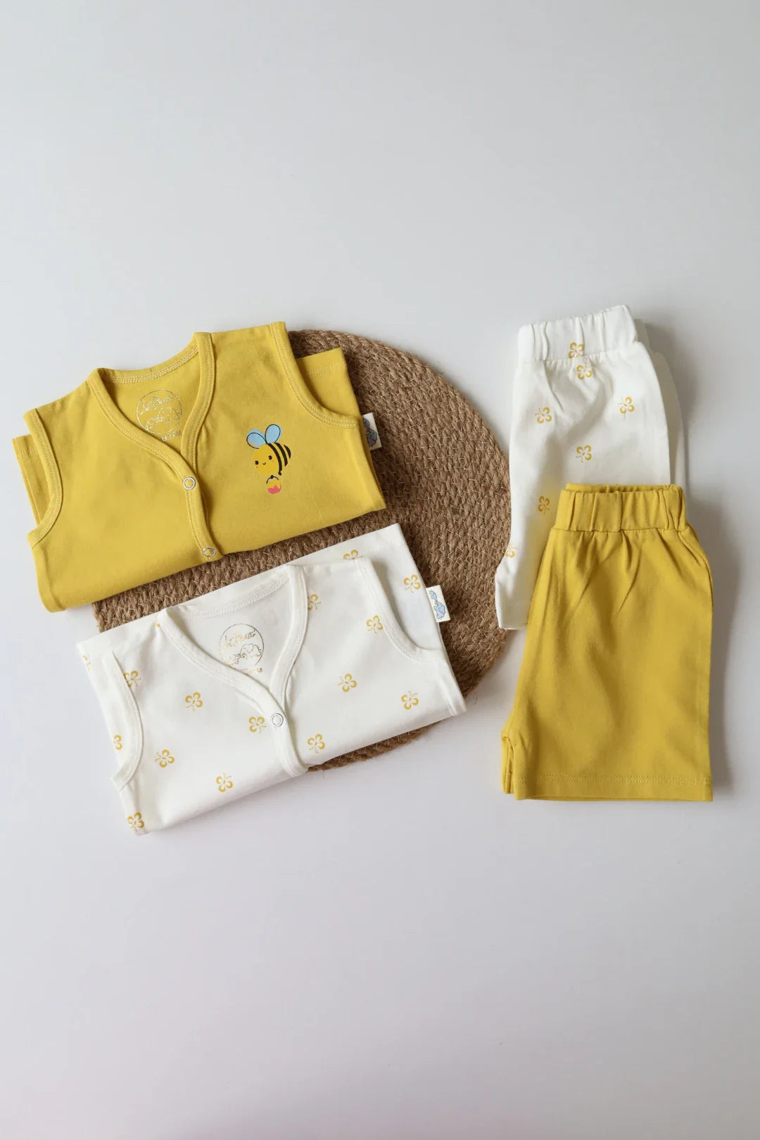 Pack of 2-Newborn Jabla and Shorts-Golden Flutter