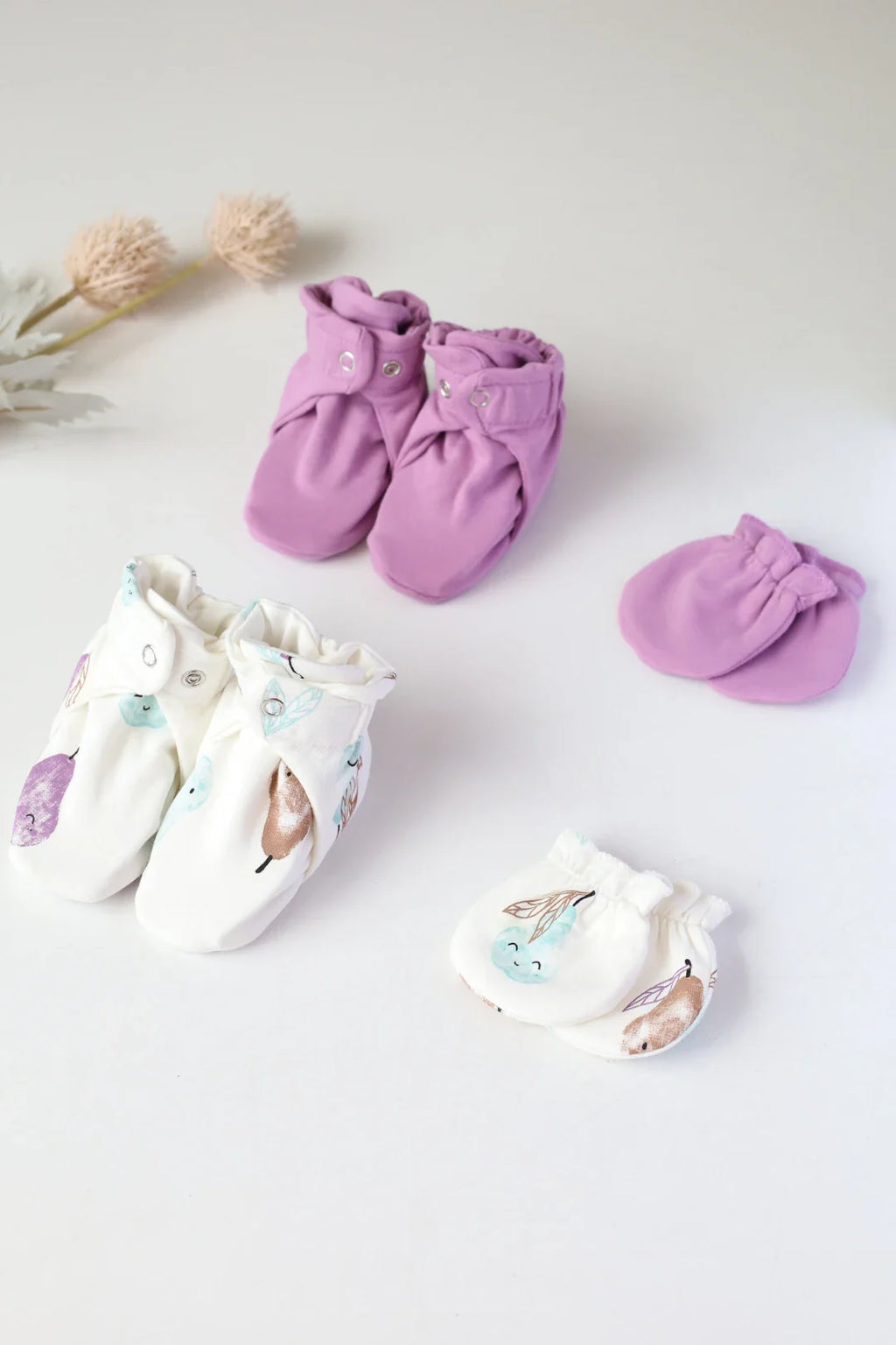 Perfect Pear-Baby Mittens and Booties