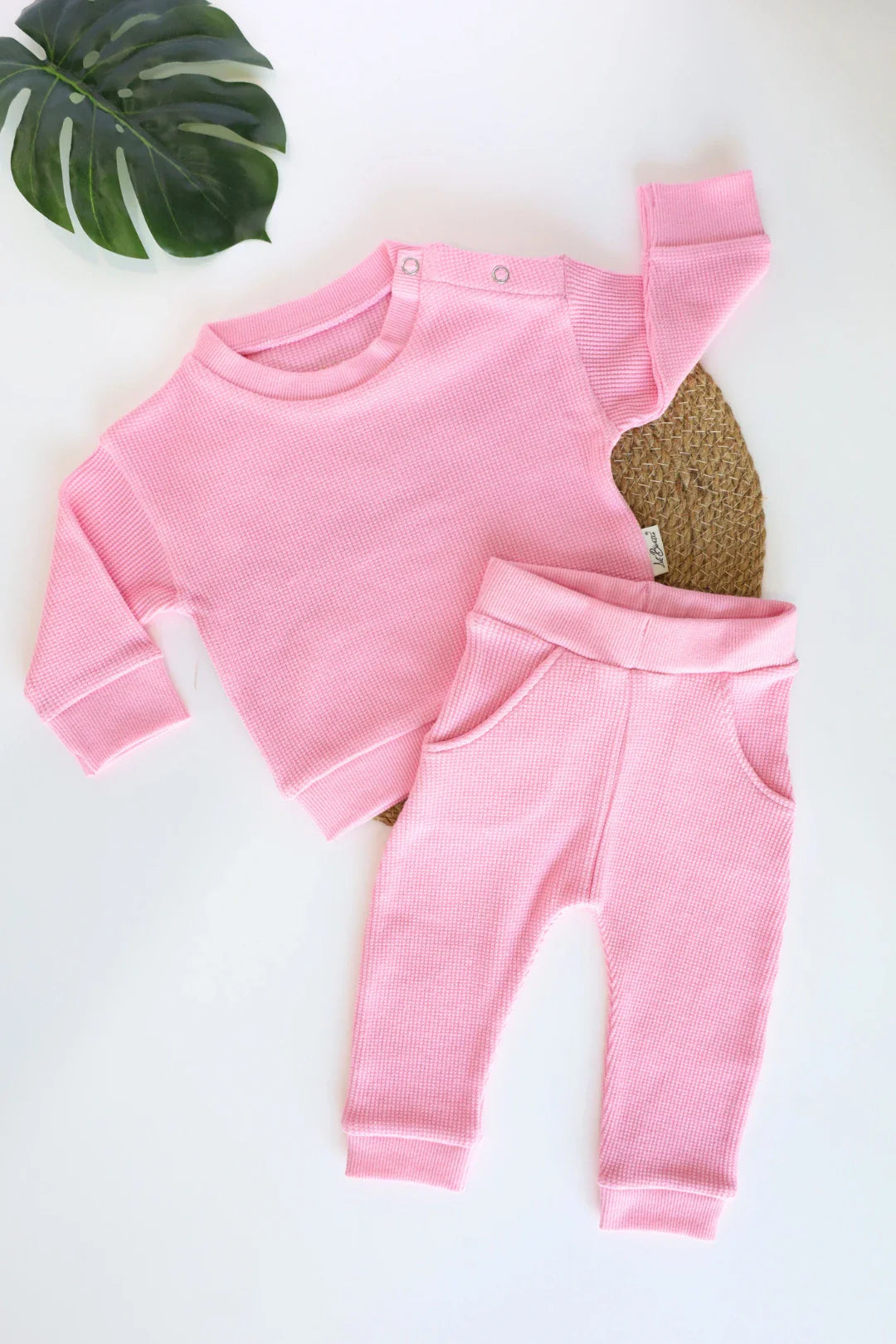 Petal Puff Kids and Baby Waffle Co-Ord Set
