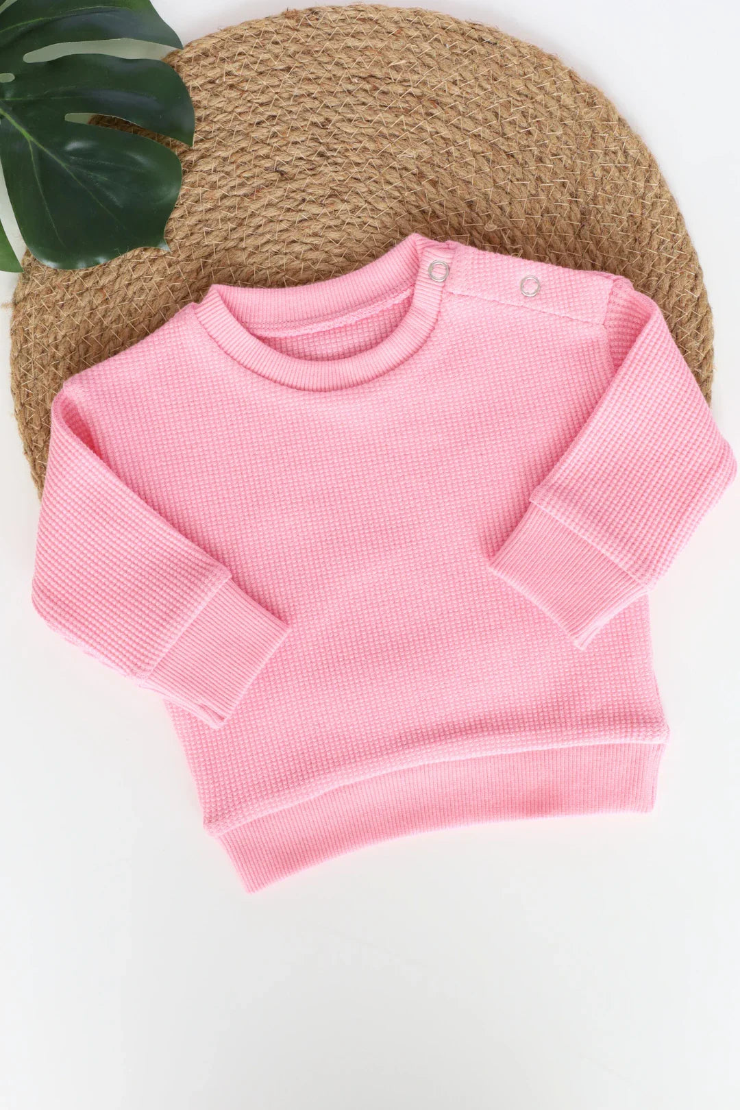 Petal Puff-Waffle Baby Cardigan