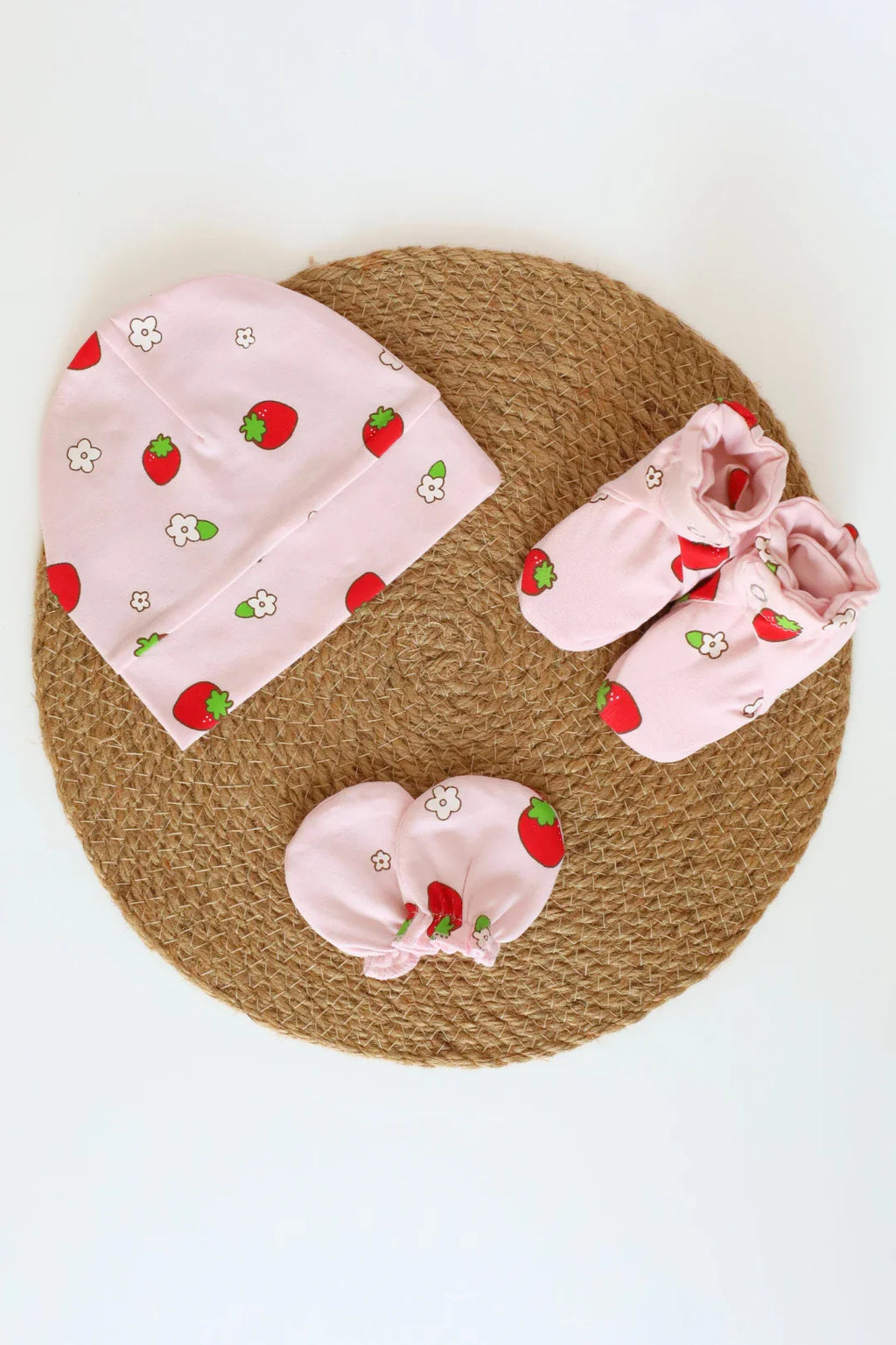 Trio Pink Berry-Newborn Accessory Combo