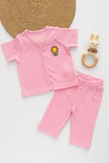 Pink Posie-RibKnit-Unisex Baby Top and Pant Set