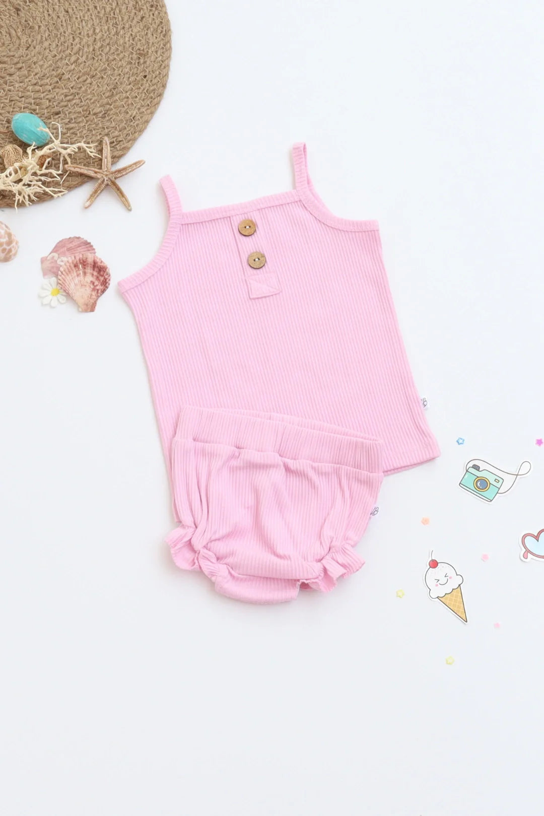 Pink Sea-Girls Spaghetti Bloomer